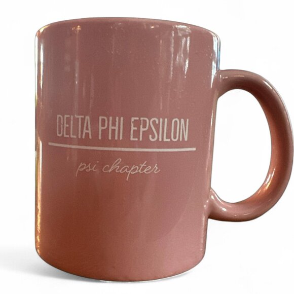 Delta Phi Epsilon SORORITY Coffee Cup Mug COLLEGE Pink PSI Chapter North Georgia - Picture 1 of 4